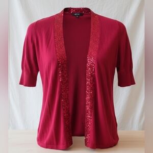 ❤️ ATP 9 Red Sequin Cardigan | Size 1X | NWT | Elegant Open Front ❤️